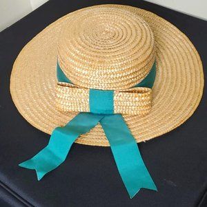 Vintage Laura Ashley natural straw hat